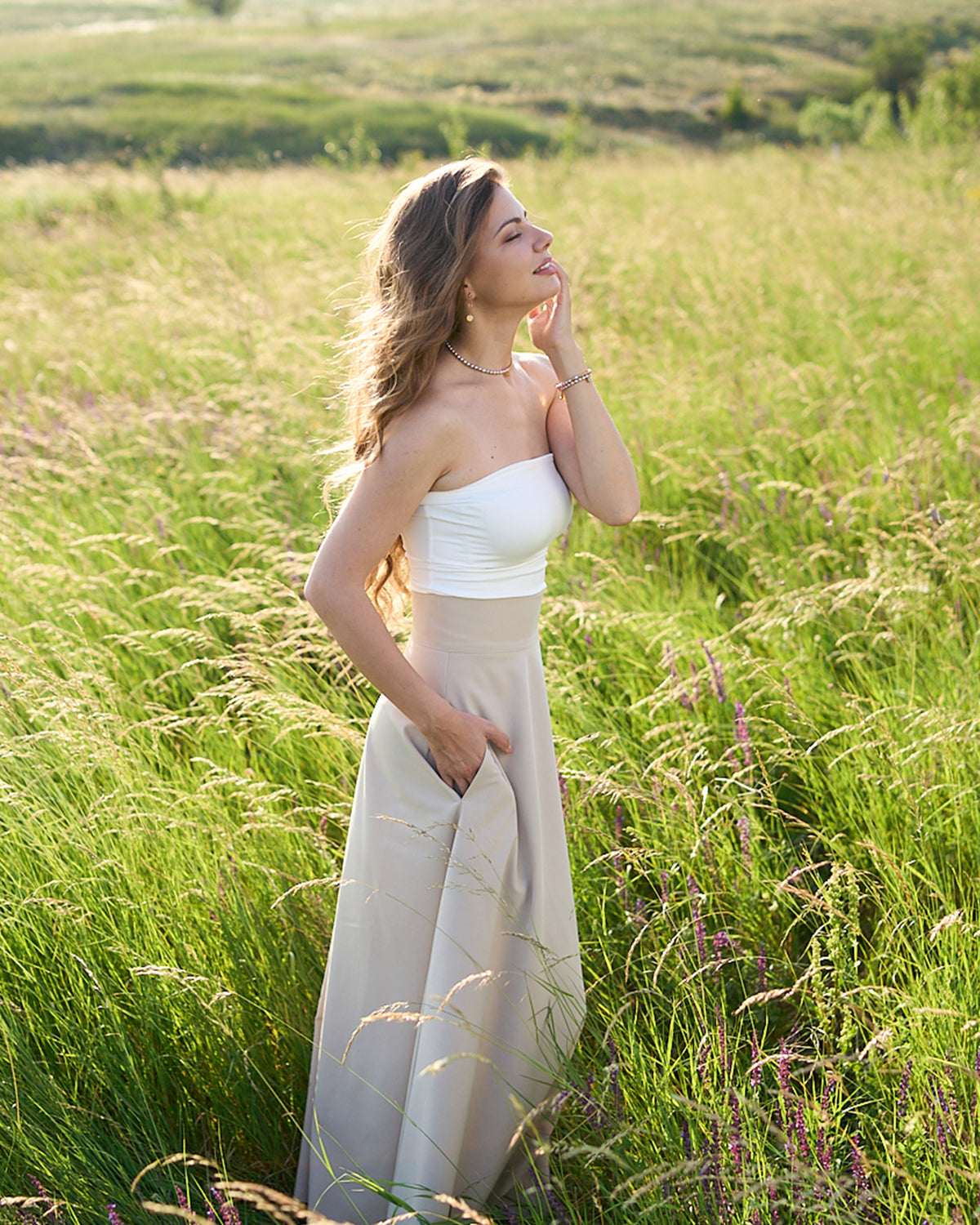 Maxi skirt with pockets