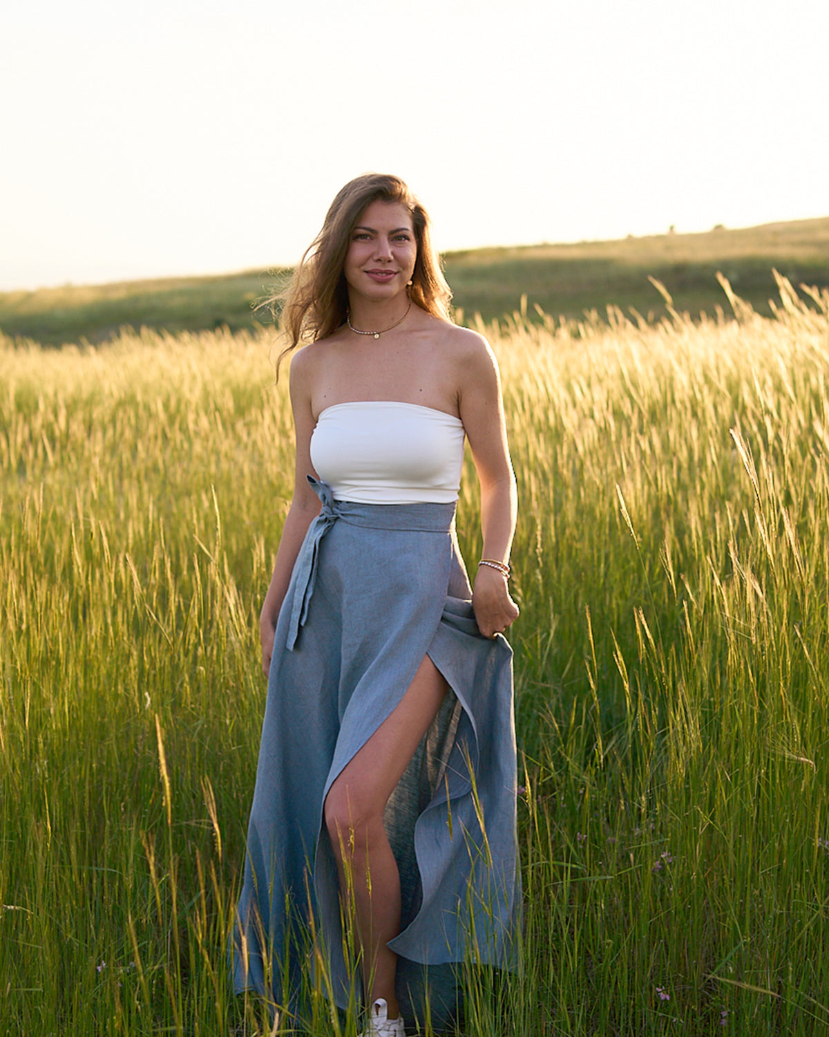 Maxi linen skirt