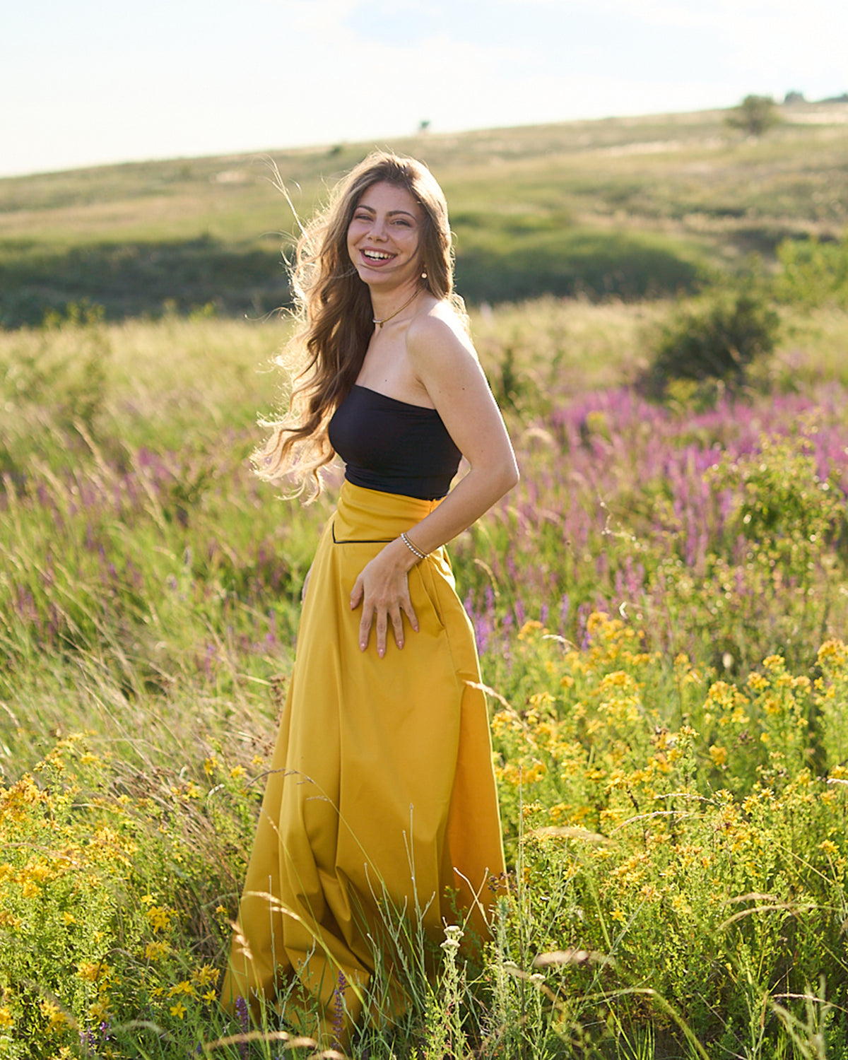 Maxi skirt side view