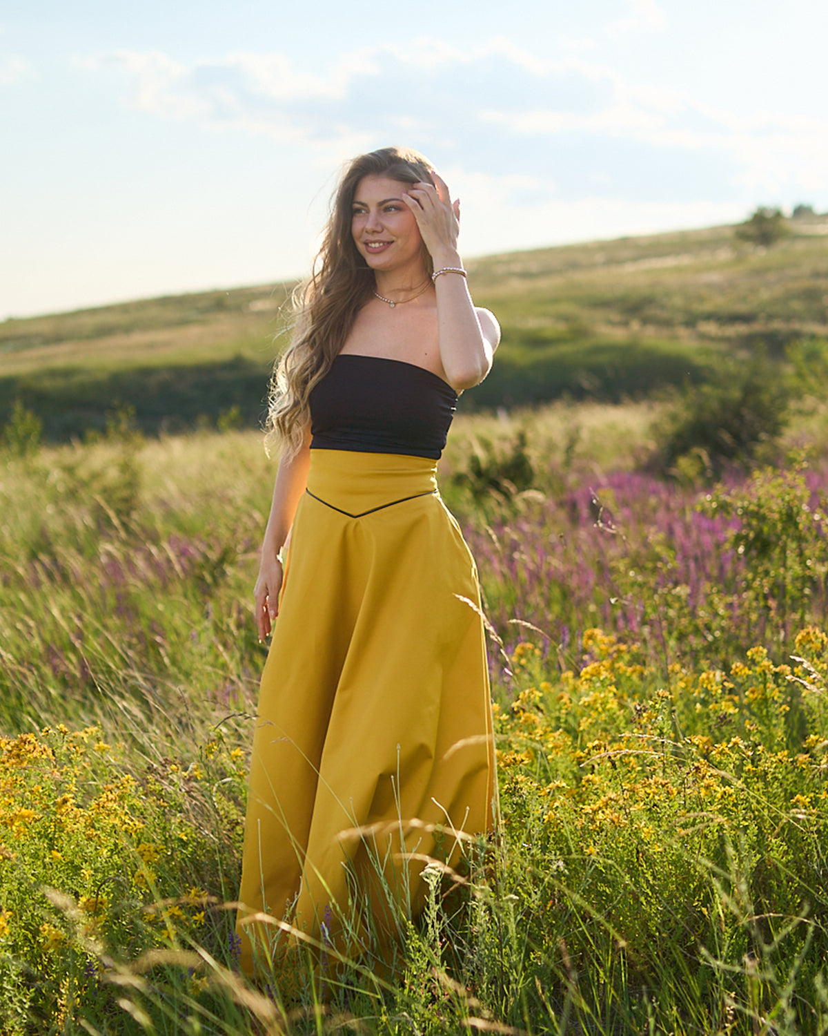 Maxi cotton skirt