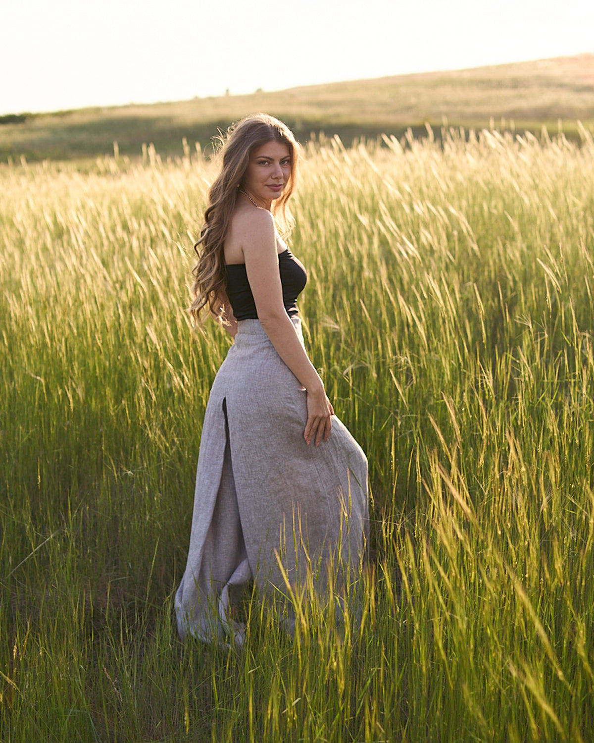 Maxi linen pants