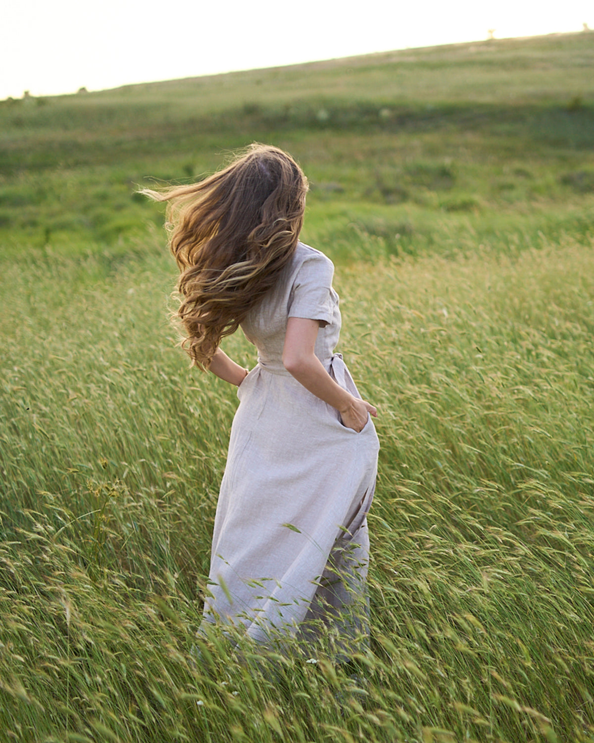 Back view of linen dress