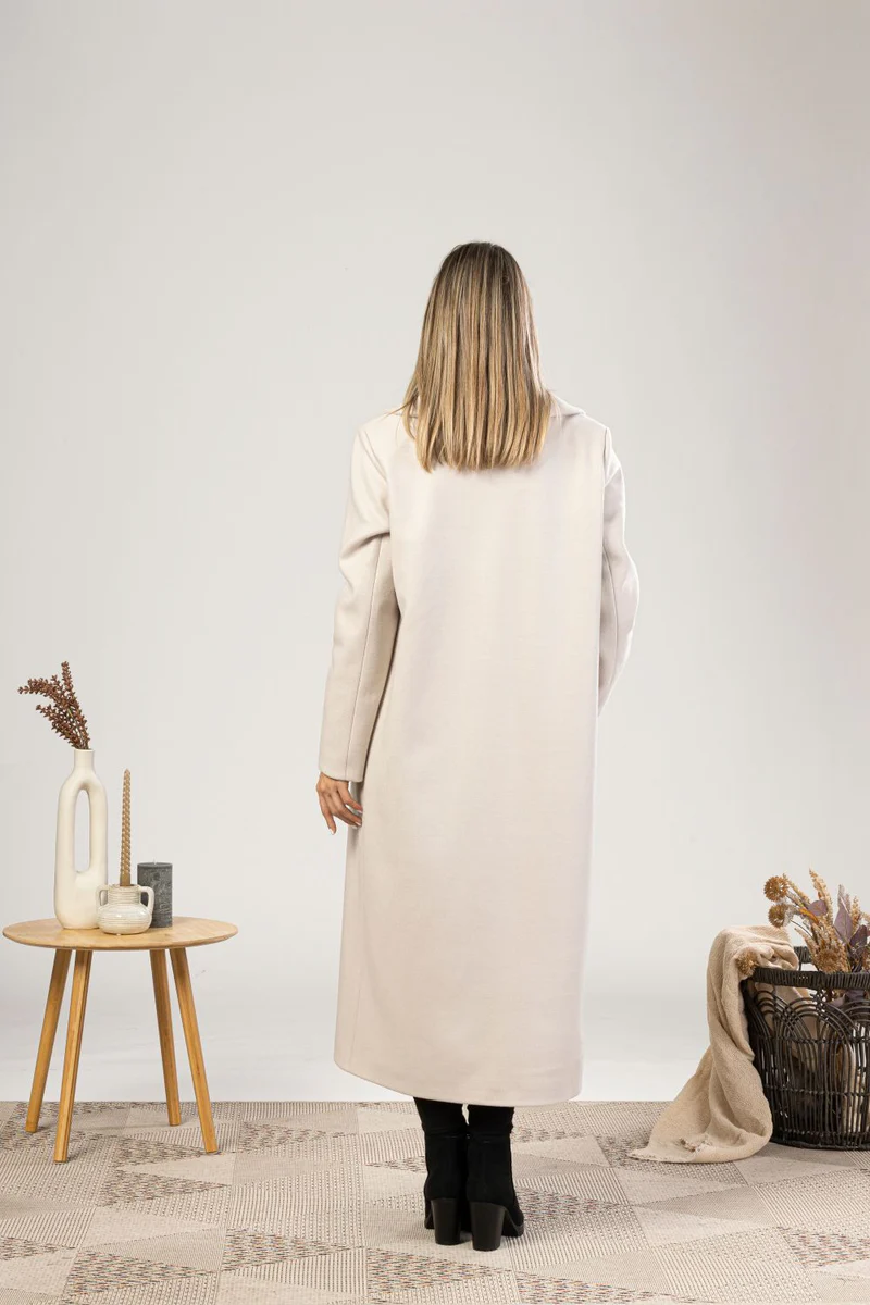 Back view of Long Wool Coat