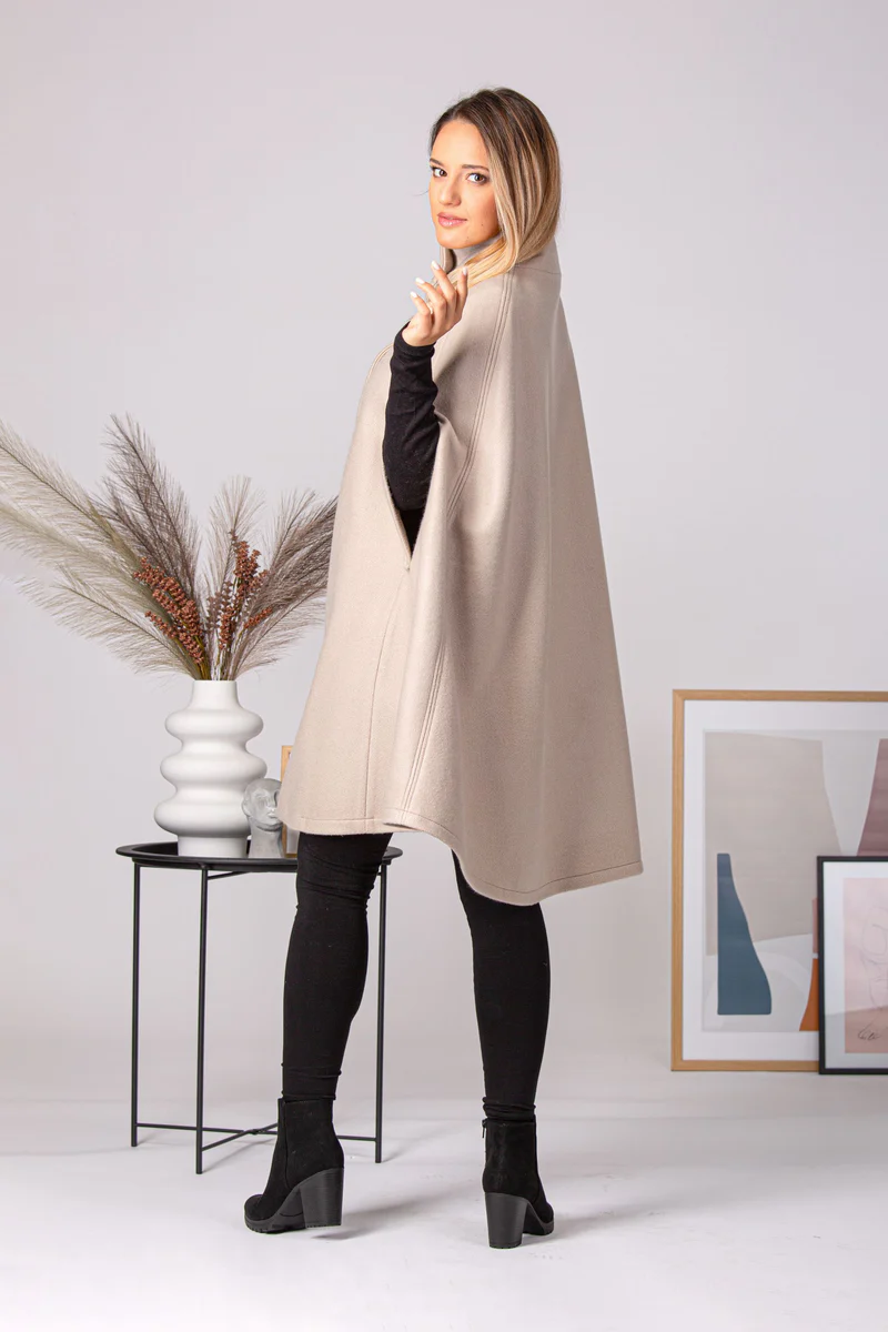 Side view of white elegant cape