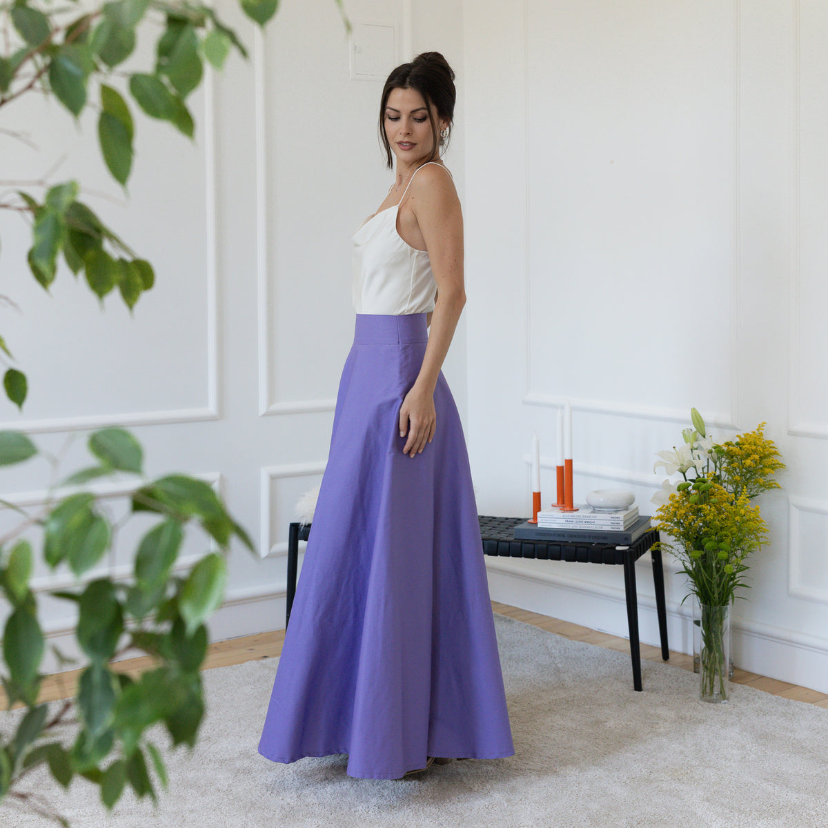 Side view of cotton skirt