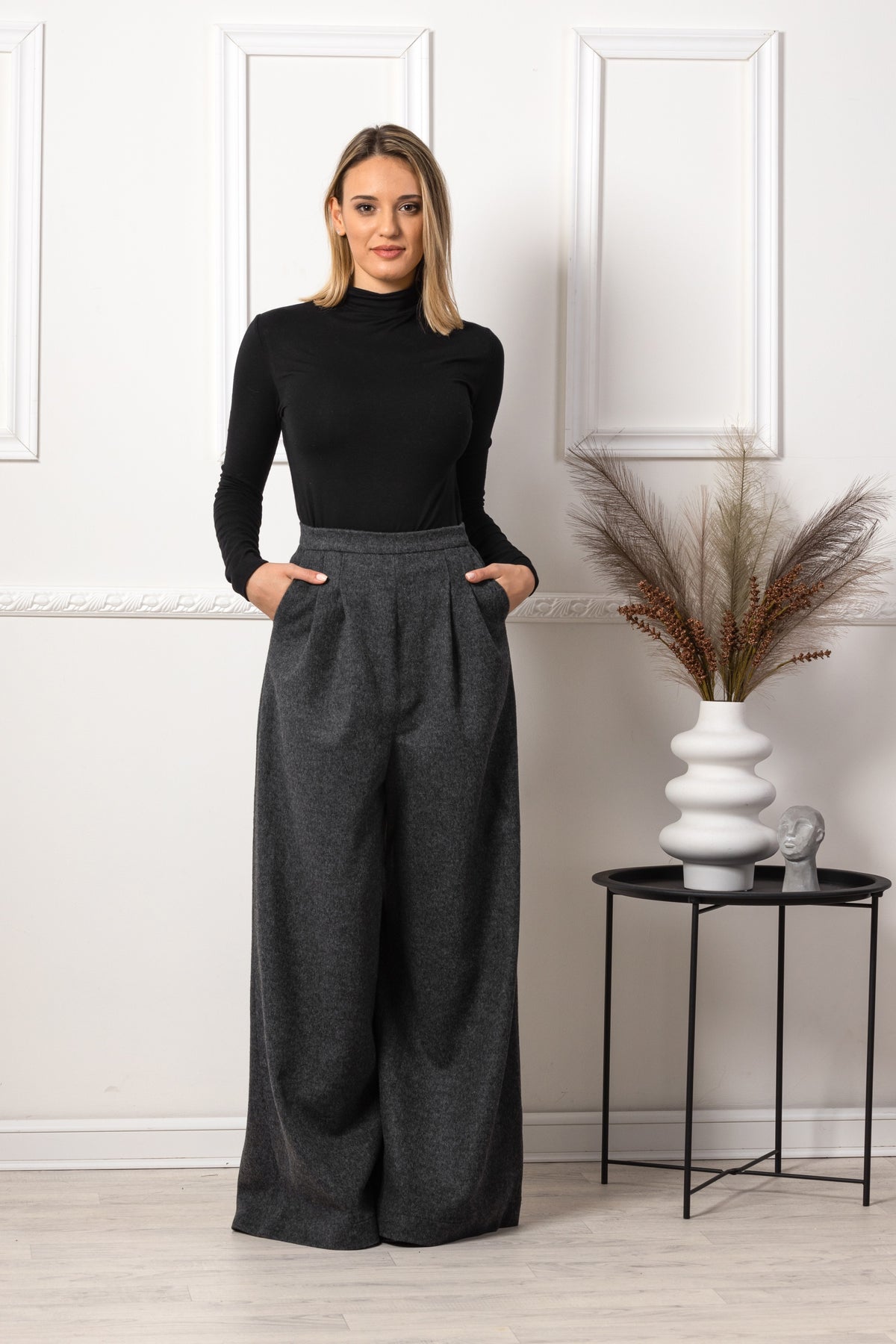 Palazzo wool pants – Italian fabric