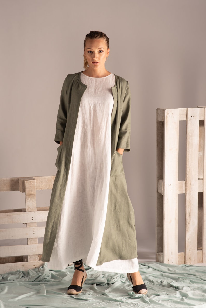 Relaxed fit linen cardigan - from NikkaPlace | Effortless fashion for easy living