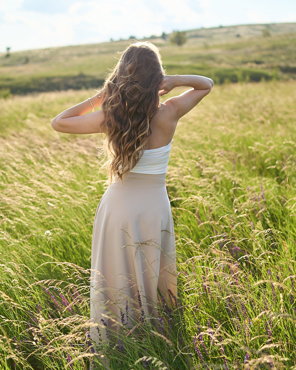 Back view of maxi skirt