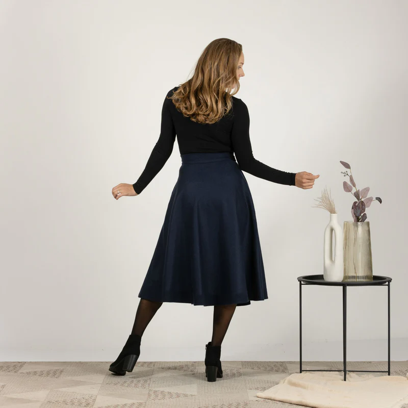 Soft midi skirt with modern edge

