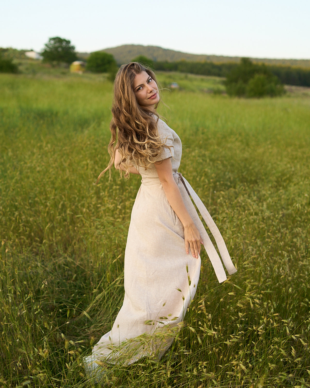 Back view of linen dress