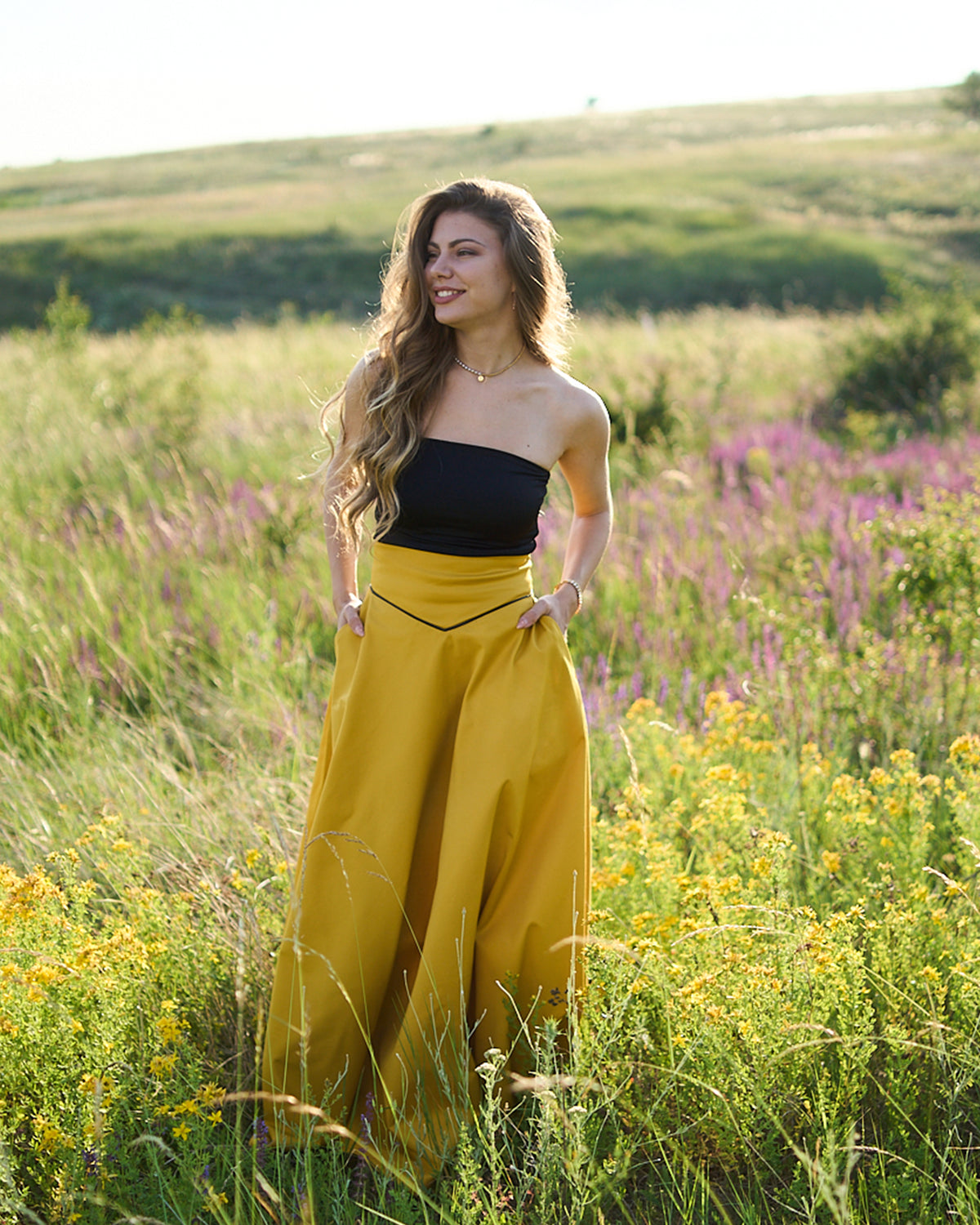 Maxi skirt with pockets
