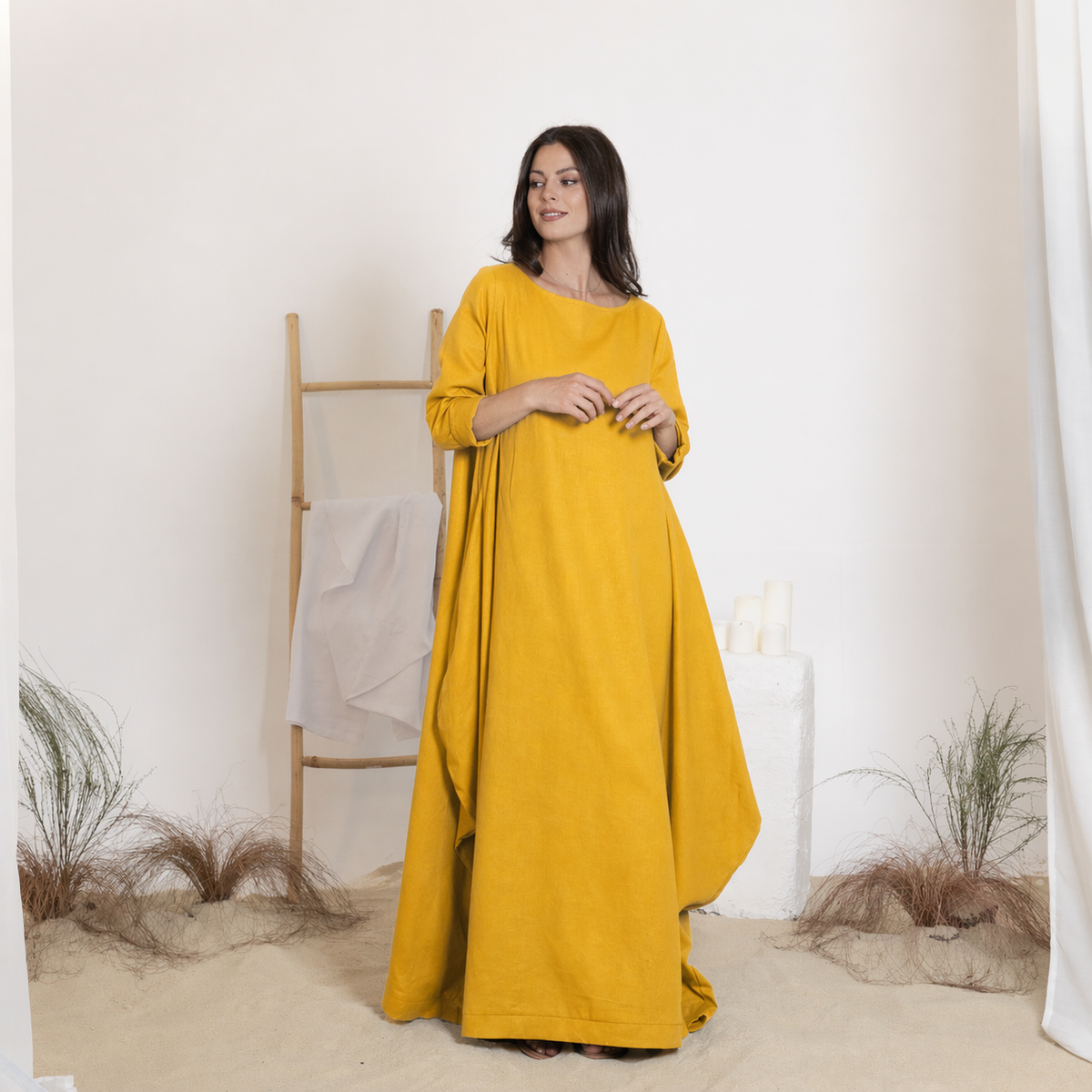 Maxi linen oversized dress