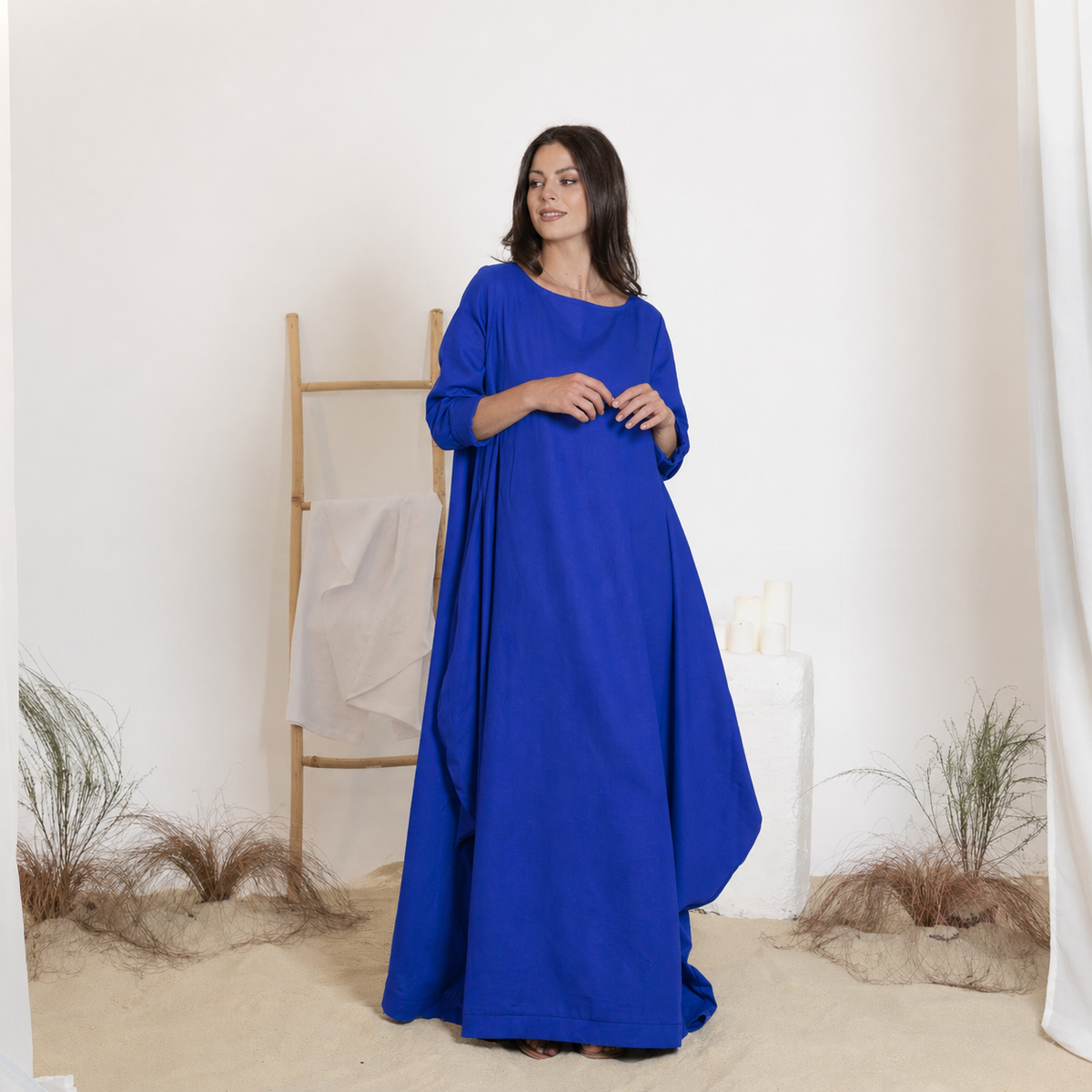 Maxi linen oversized dress