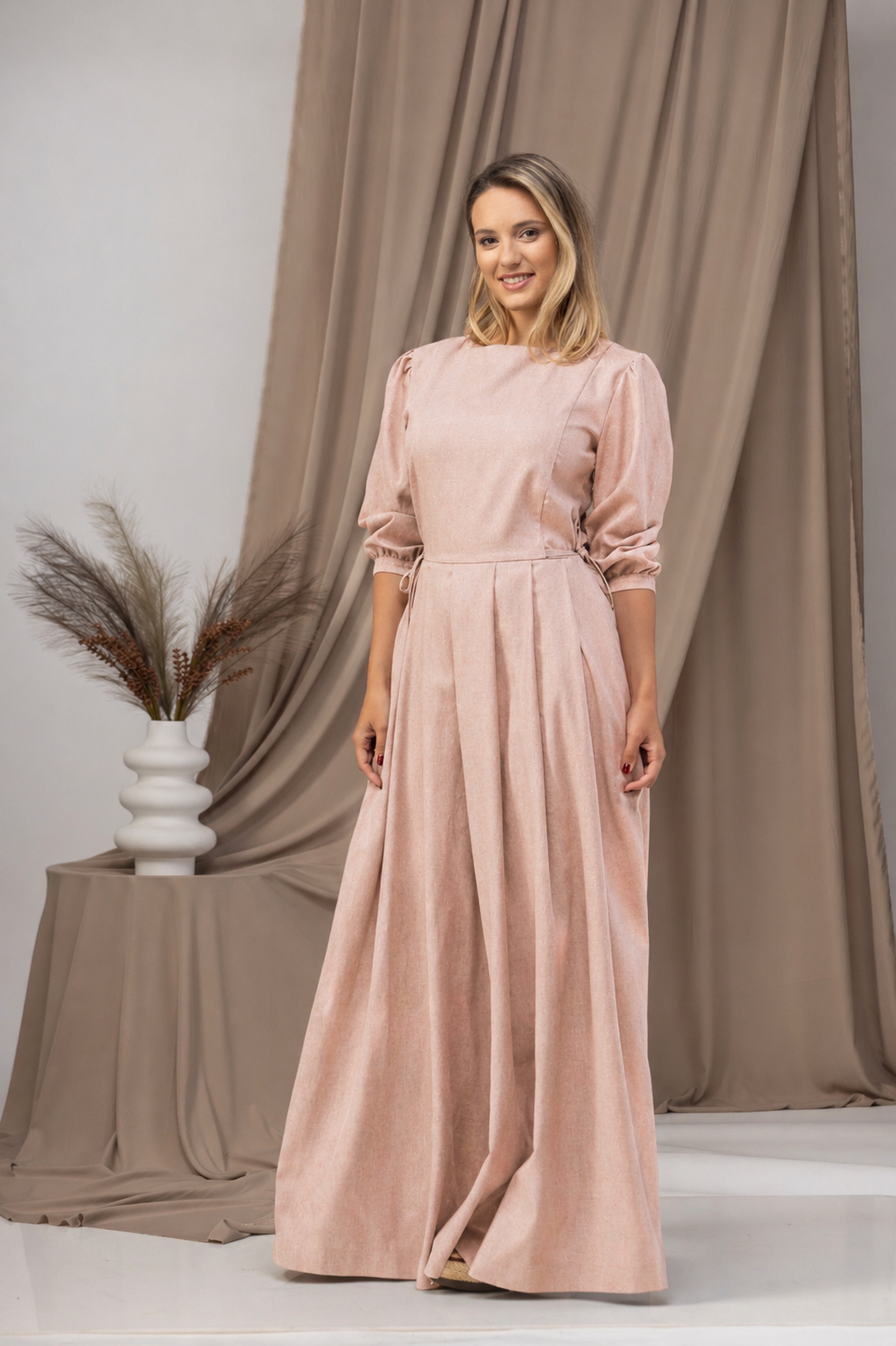 Maxi linen women dress