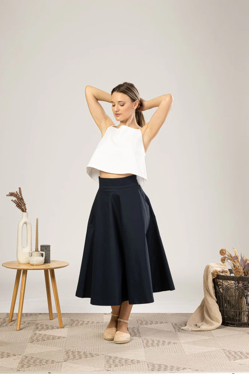 Flared Circle Skirt mid-twirl motion.

