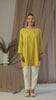 Full view of blue Mid-thigh off shoulder summer tunic

